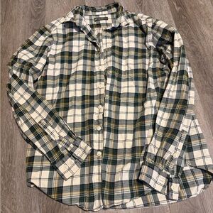 Eddie Bauer Green Plaid Button-Down Shirt